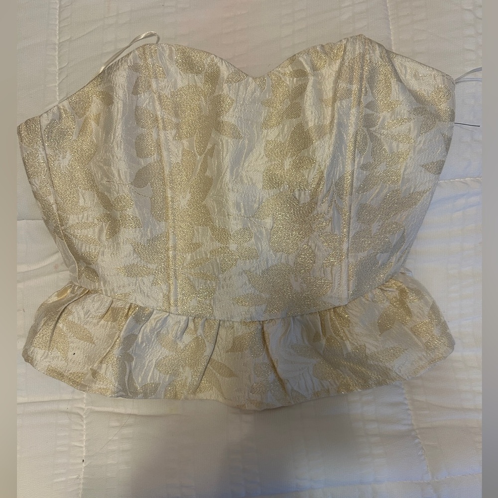 Gold and Cream Floral Corset Top Altard State